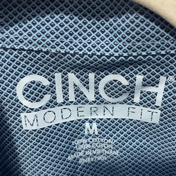 CINCH Men’s Modern Fit Blue Button Front Long Sleeve Western Rodeo Shirt Medium - Picture 3 of 5